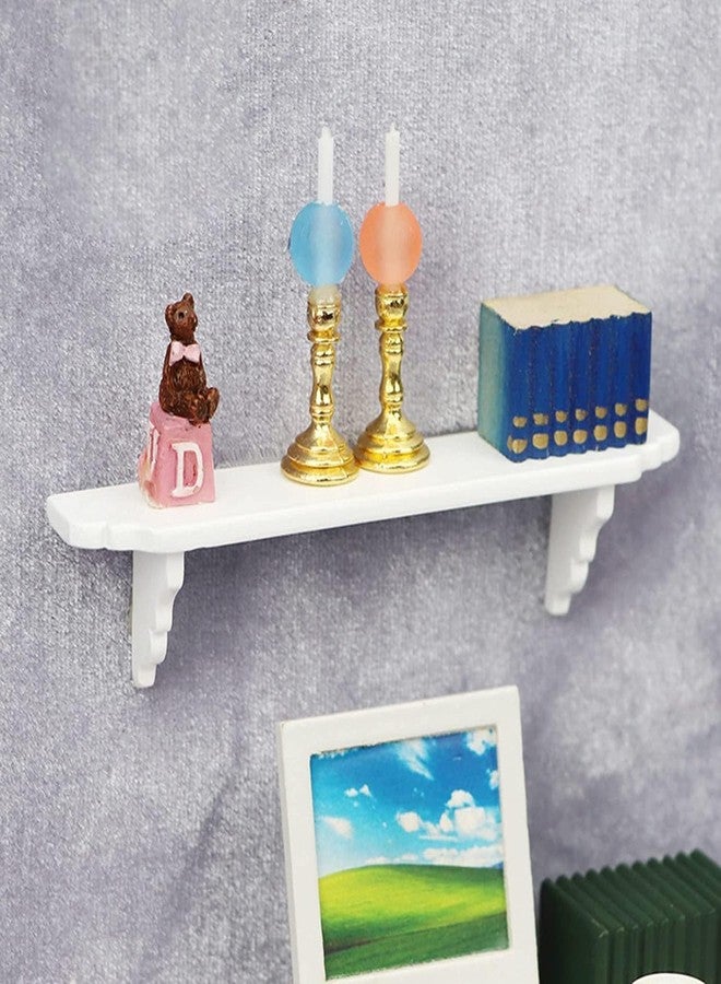Zhuluck 2Pcs White Dollhouse Wall Shelf,1:12 Scale Miniature Dollhouse Decor Accessories,Doll House Storage Wall Shelf for Kitchen Scene DIY Craft Ornament Lightweight Decorative - Image 4